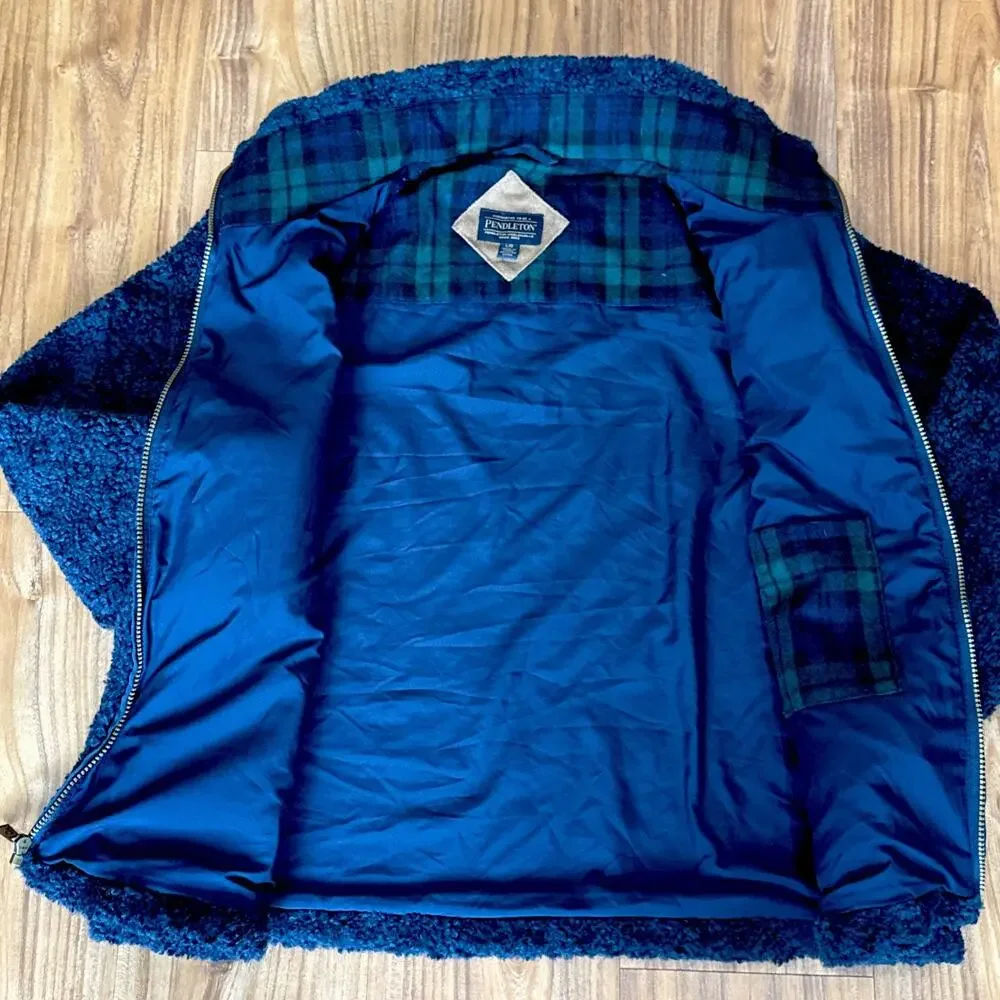 Pendleton Jacket Womens Size Large Blue Sherpa Fleece‎ Coat - Picture 4 of 6